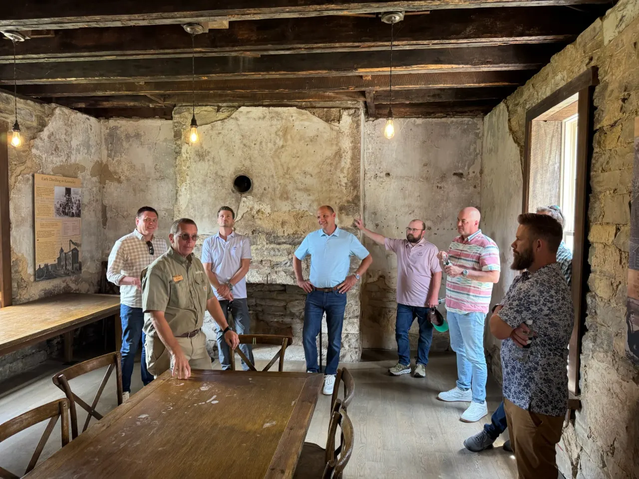 Members comparing samples in a Buffalo Trace tasting room.