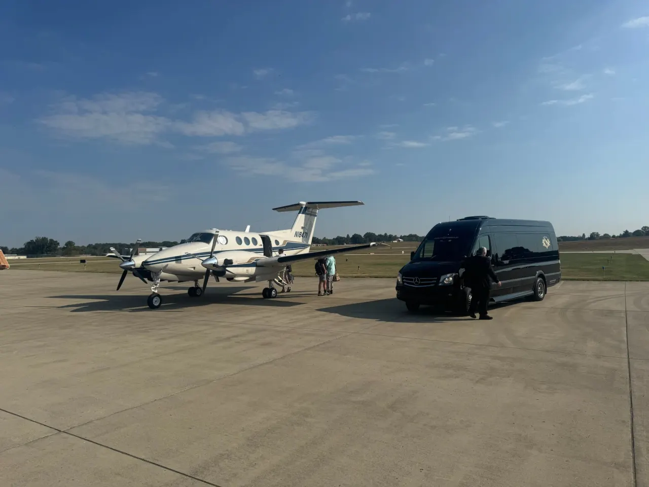 An aircraft waiting on the apron before a selection trip.